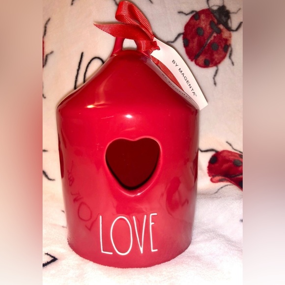 NEW Rae Dunn Valentine's Red Love Heart Round Birdhouse ❤️ - Picture 2 of 4